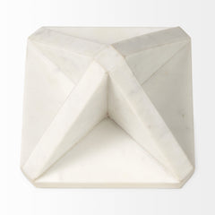 Sophia White Marble Decor Stand - Ornate Home