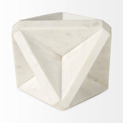 Sophia White Marble Decor Stand - Ornate Home