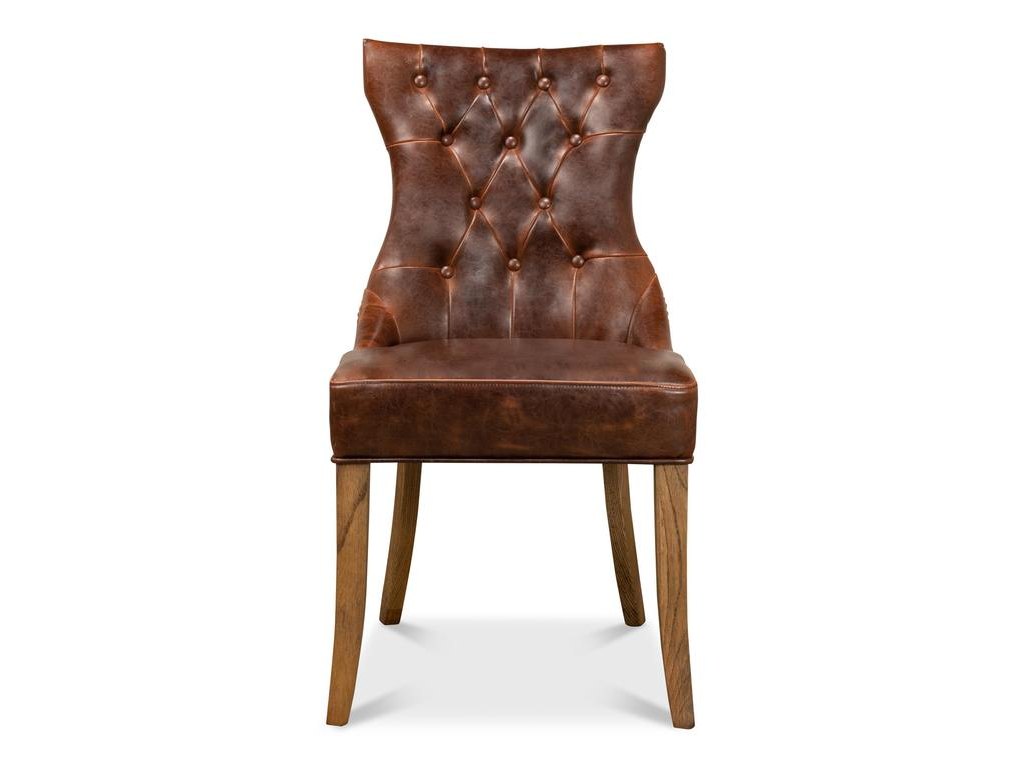 Sophie Brown Side Chair Leather (Set of 2) - Ornate Home