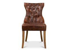 Sophie Brown Side Chair Leather (Set of 2) - Ornate Home