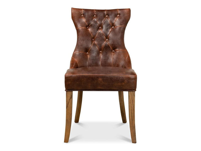 Sophie Brown Side Chair Leather (Set of 2) - Ornate Home