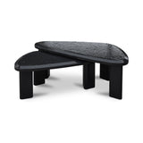 Sophie Charcoal Lacquer Outdoor Nesting Table Set - Ornate Home