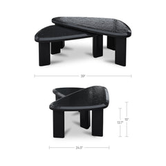 Sophie Charcoal Lacquer Outdoor Nesting Table Set - Ornate Home