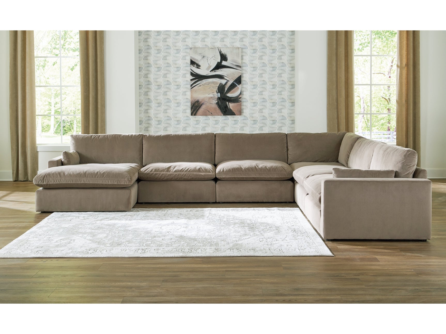 Sophie Cocoa 6-Piece Sectional with Chaise - Ornate Home