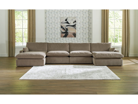 Sophie Cocoa Velvet 4pc U Shape Double Chaise Sectional - Ornate Home
