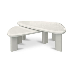 Sophie Cream Lacquer Outdoor Nesting Table Set - Ornate Home