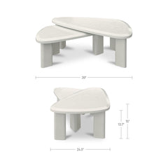 Sophie Cream Lacquer Outdoor Nesting Table Set - Ornate Home