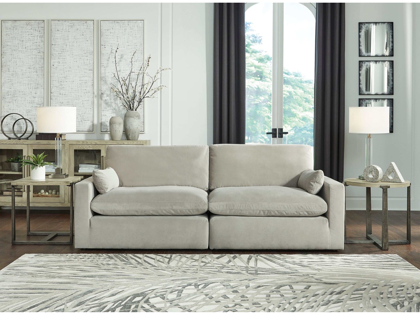 Sophie Gray Velvet Modular Sectional Units - Ornate Home