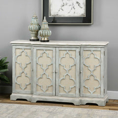 Sophie Gray/White 4 Door Cabinet - Ornate Home