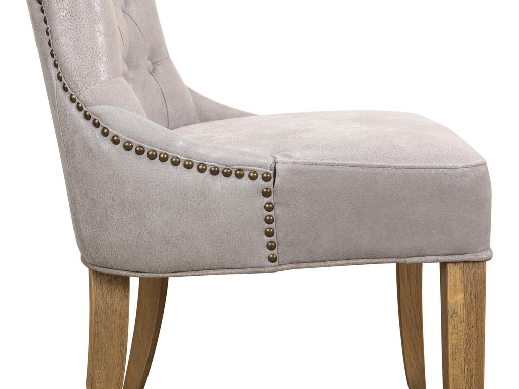 Sophie Grey Side Chair Leather (Set of 2) - Ornate Home