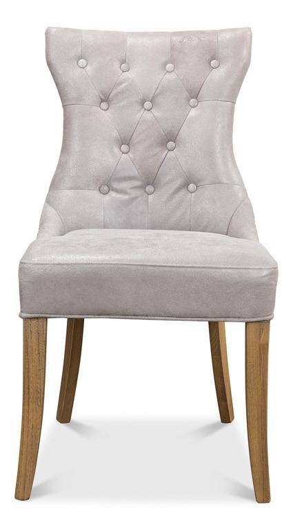 Sophie Grey Side Chair Leather (Set of 2) - Ornate Home