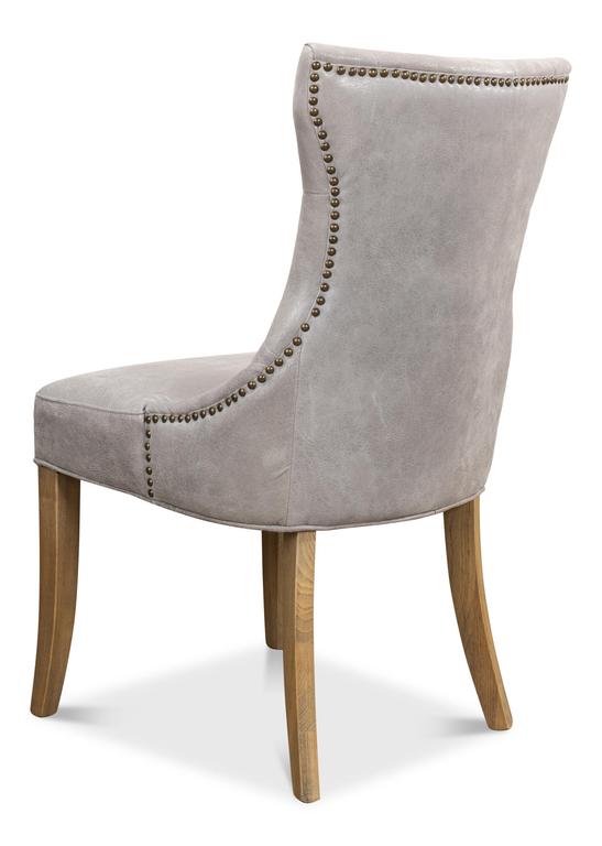Sophie Grey Side Chair Leather (Set of 2) - Ornate Home