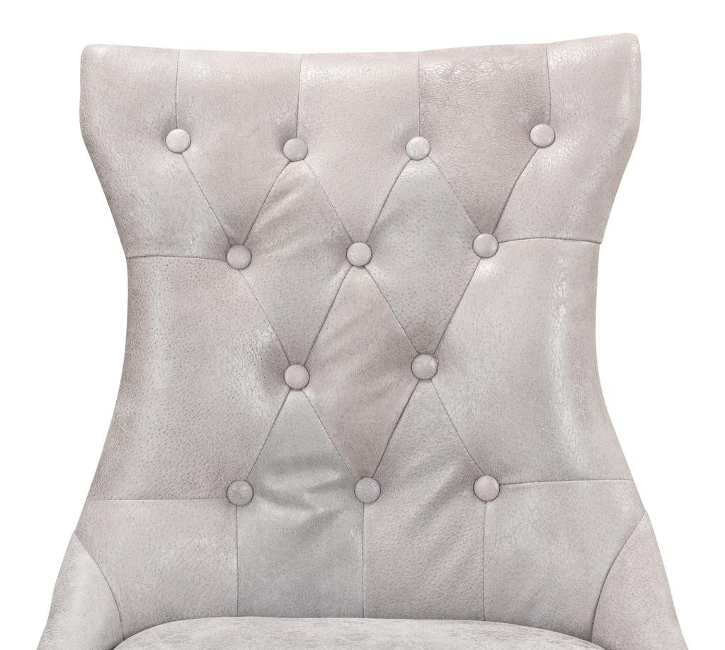 Sophie Grey Side Chair Leather (Set of 2) - Ornate Home