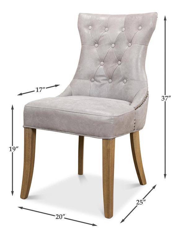 Sophie Grey Side Chair Leather (Set of 2) - Ornate Home