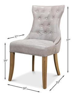 Sophie Grey Side Chair Leather (Set of 2) - Ornate Home