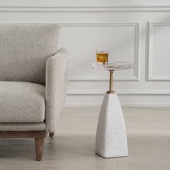 Sora White Glass Drink Table - Ornate Home