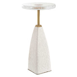 Sora White Glass Drink Table - Ornate Home