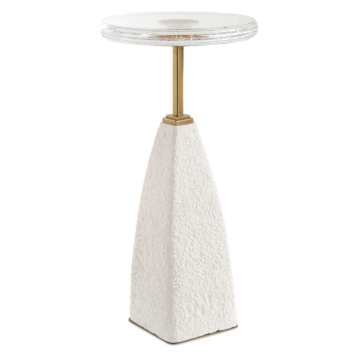 Sora White Glass Drink Table - Ornate Home