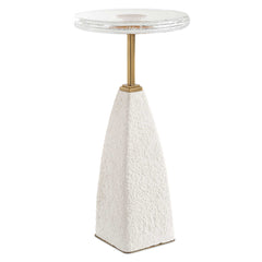 Sora White Glass Drink Table - Ornate Home