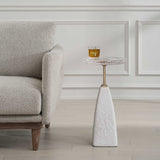 Sora White Glass Drink Table - Ornate Home