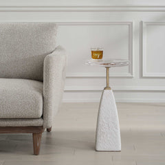 Sora White Glass Drink Table - Ornate Home