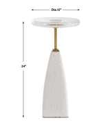 Sora White Glass Drink Table - Ornate Home