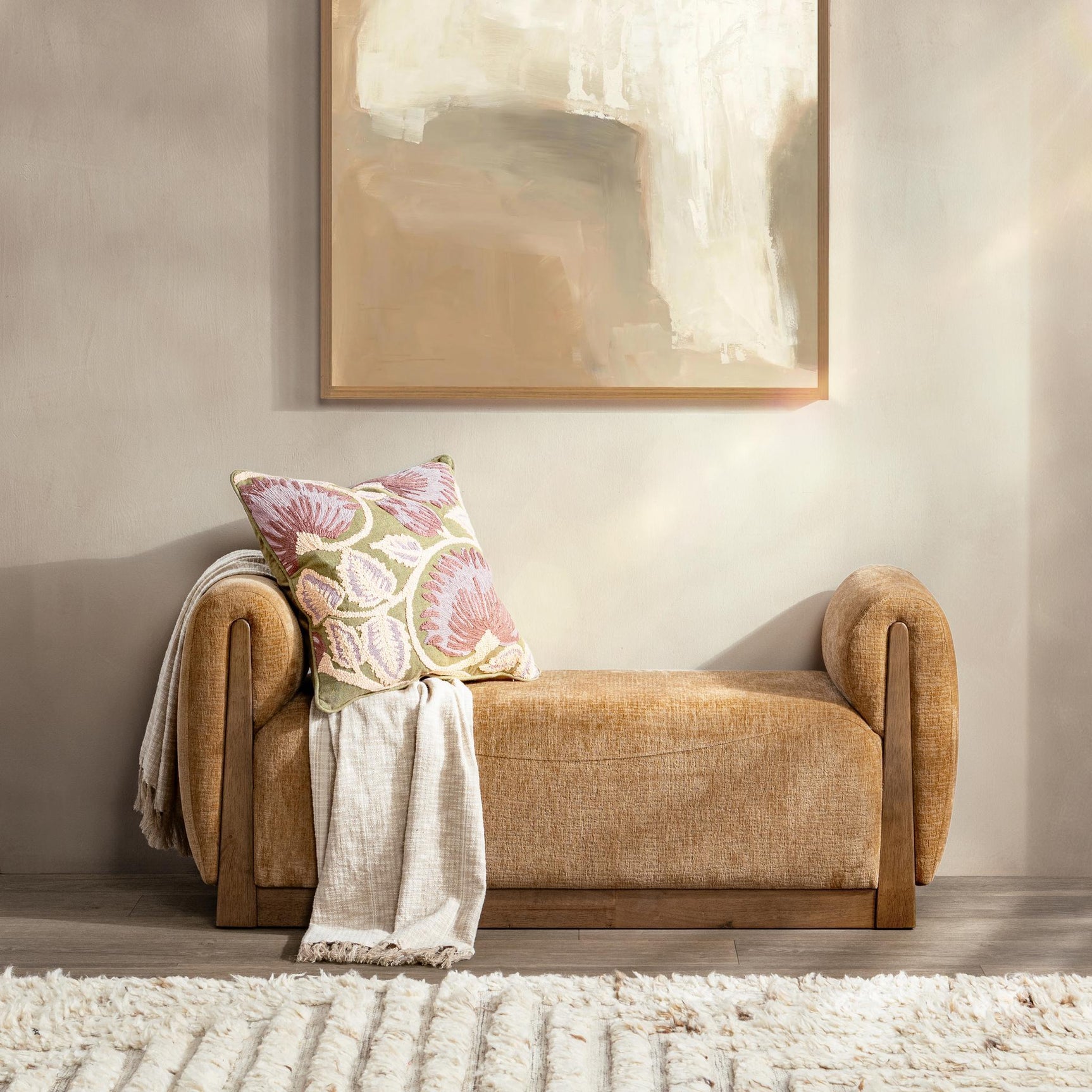 Soraya Spiced Amber Accent Bench - Ornate Home