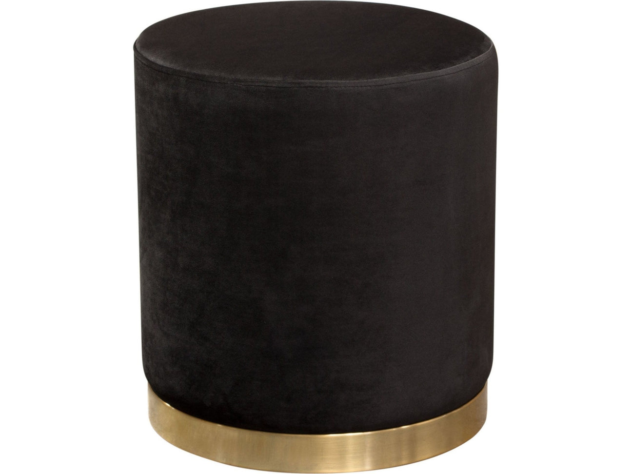 Sorbet Black Round Accent Ottoman - Ornate Home