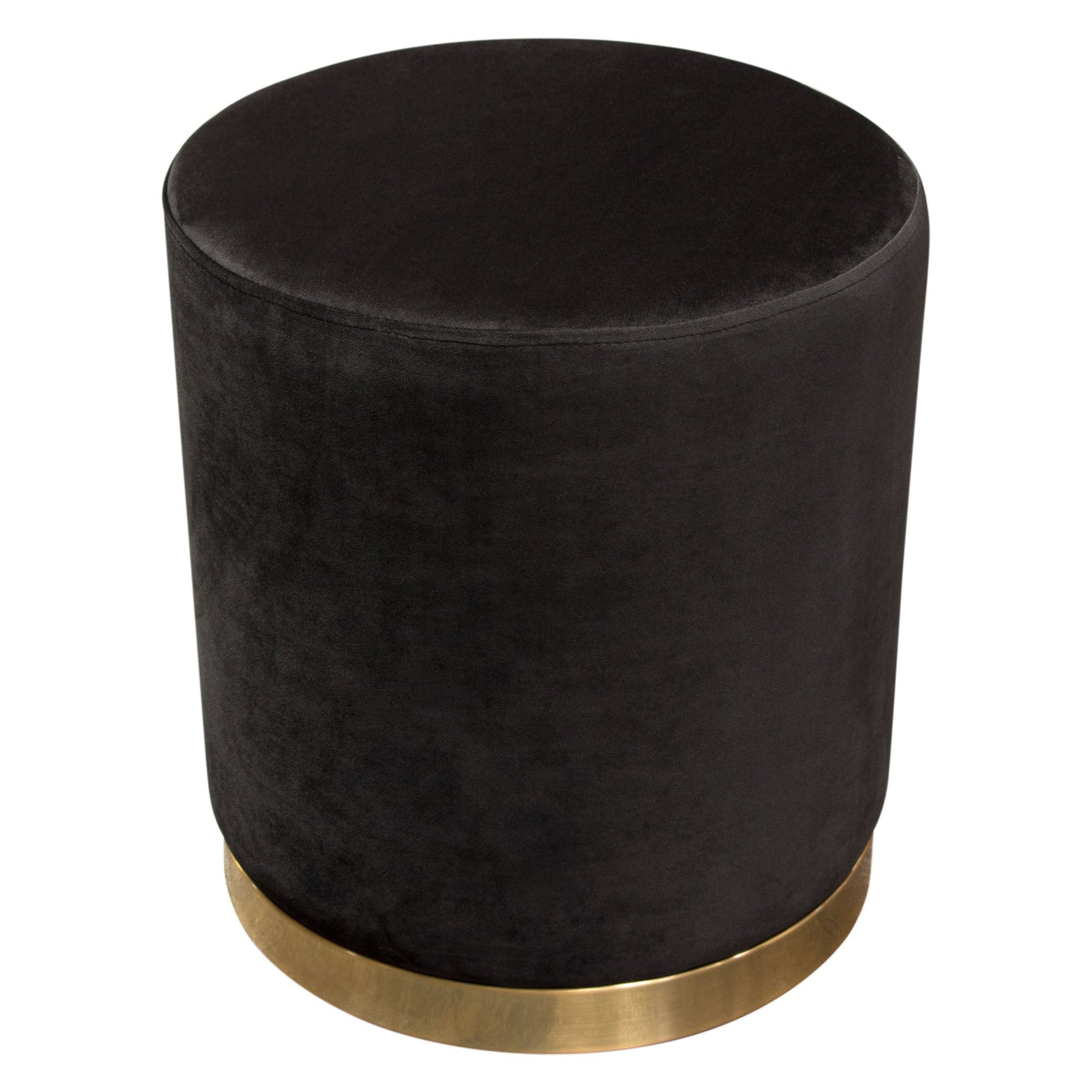Sorbet Black Round Accent Ottoman - Ornate Home