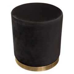 Sorbet Black Round Accent Ottoman - Ornate Home