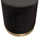 Sorbet Black Round Accent Ottoman - Ornate Home
