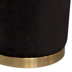 Sorbet Black Round Accent Ottoman - Ornate Home