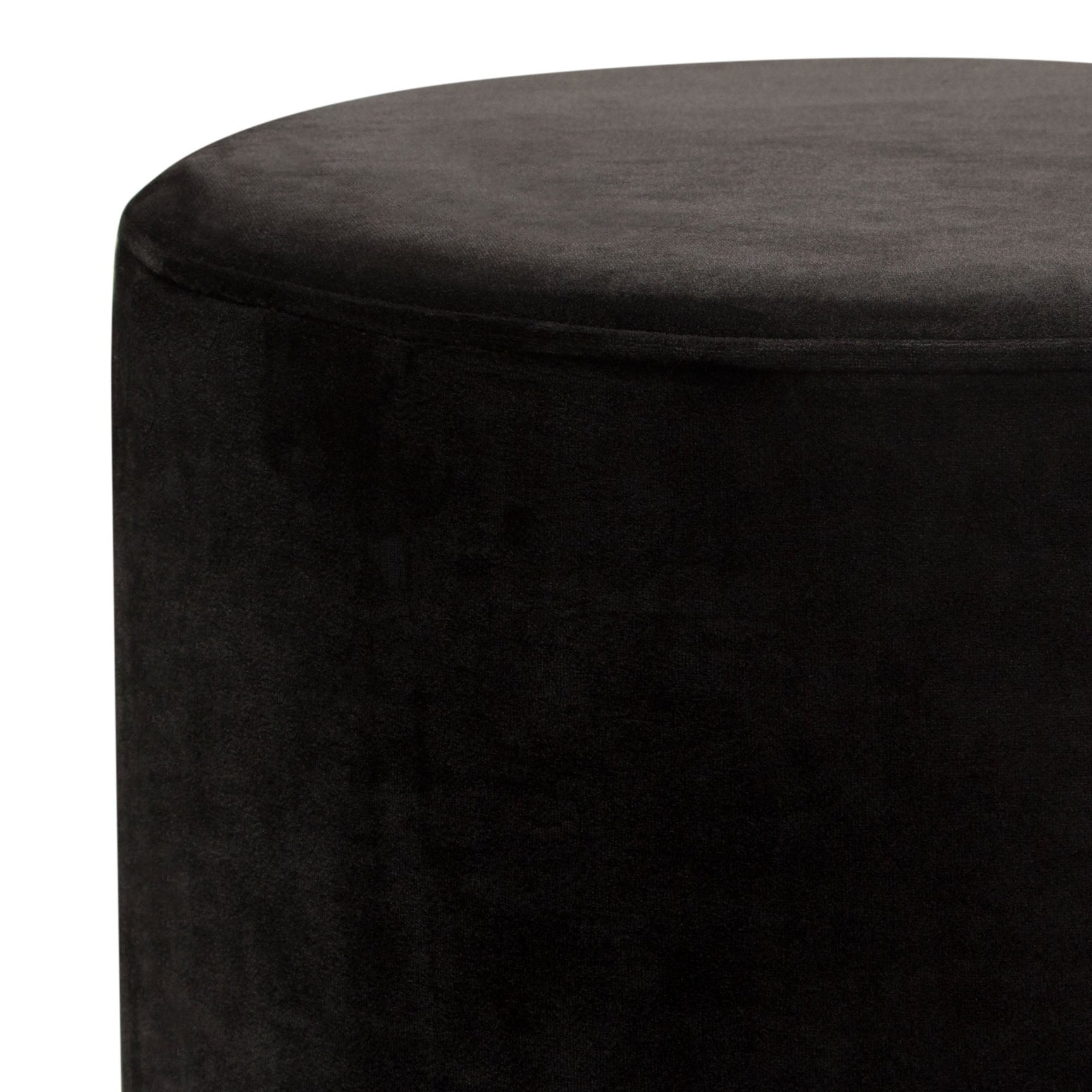 Sorbet Black Round Accent Ottoman - Ornate Home