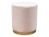Sorbet Blush Pink Round Accent Ottoman - Ornate Home
