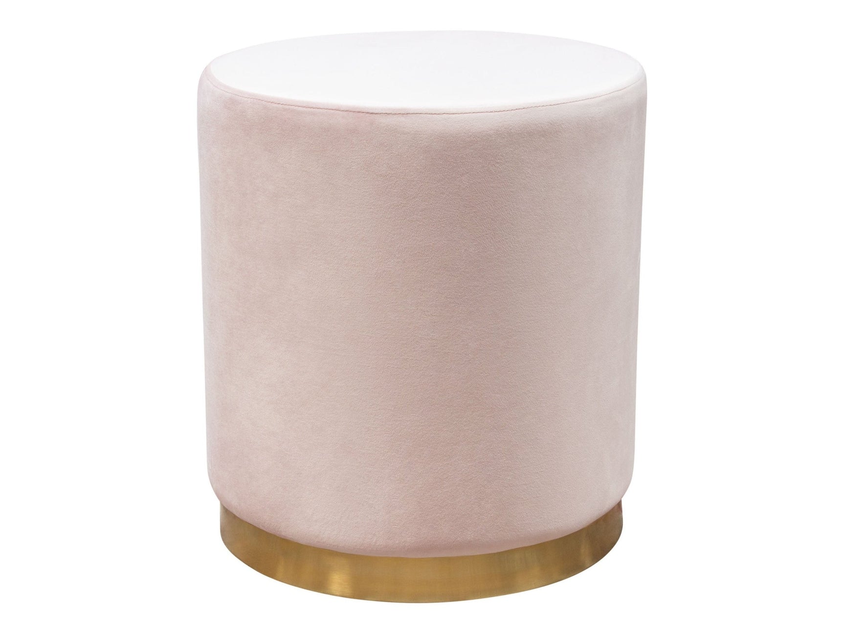 Sorbet Blush Pink Round Accent Ottoman - Ornate Home