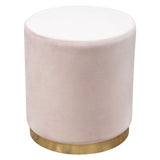 Sorbet Blush Pink Round Accent Ottoman - Ornate Home