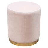 Sorbet Blush Pink Round Accent Ottoman - Ornate Home
