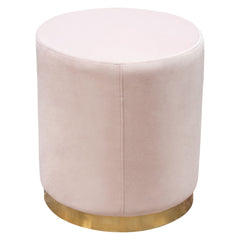 Sorbet Blush Pink Round Accent Ottoman - Ornate Home