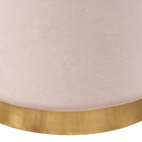 Sorbet Blush Pink Round Accent Ottoman - Ornate Home
