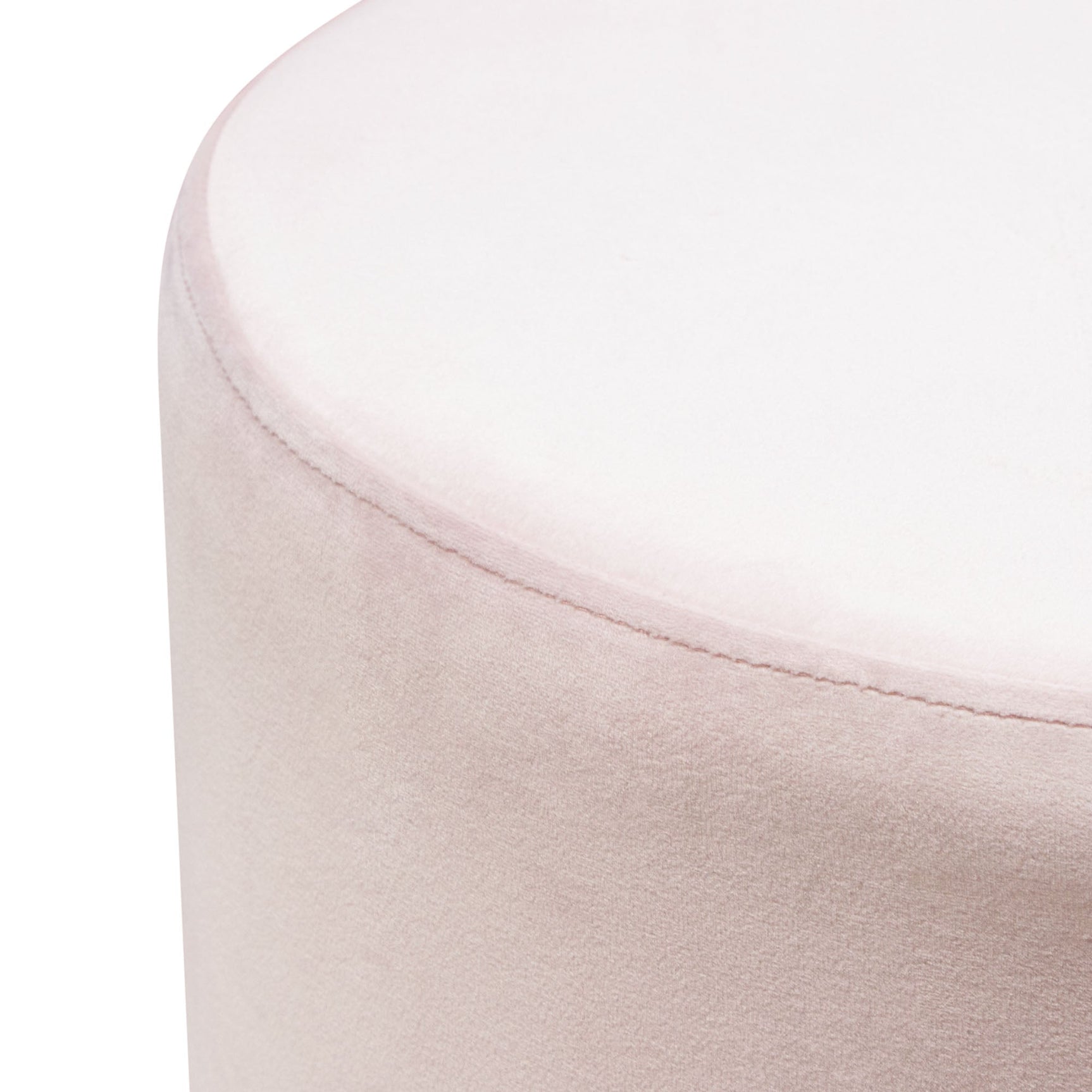 Sorbet Blush Pink Round Accent Ottoman - Ornate Home