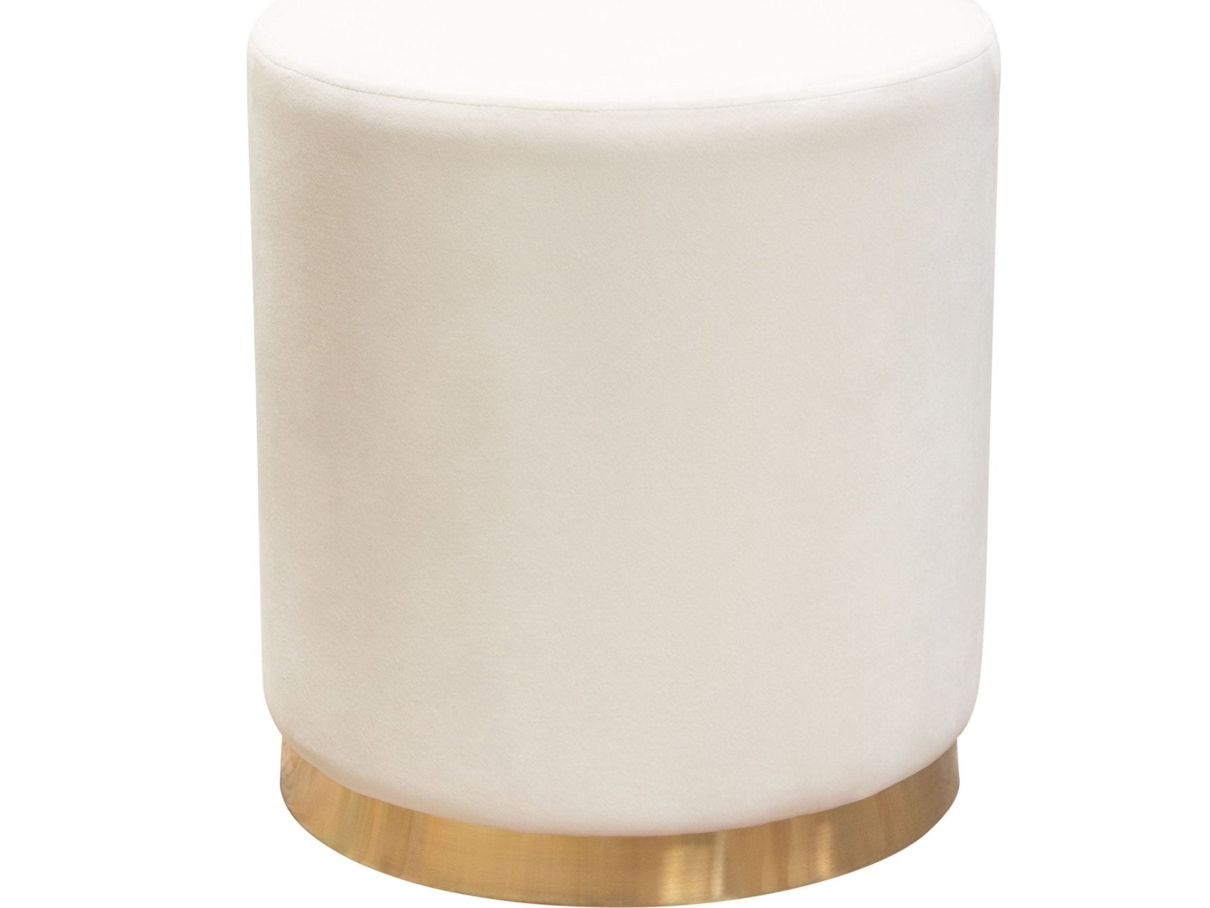 Sorbet Cream Round Accent Ottoman - Ornate Home