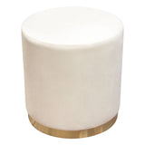 Sorbet Cream Round Accent Ottoman - Ornate Home