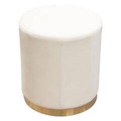 Sorbet Cream Round Accent Ottoman - Ornate Home