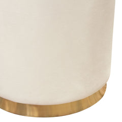 Sorbet Cream Round Accent Ottoman - Ornate Home