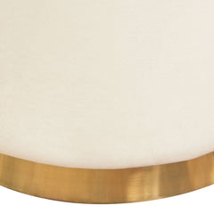 Sorbet Cream Round Accent Ottoman - Ornate Home