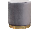 Sorbet Grey Round Accent Ottoman - Ornate Home