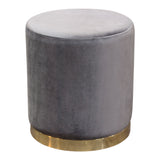 Sorbet Grey Round Accent Ottoman - Ornate Home