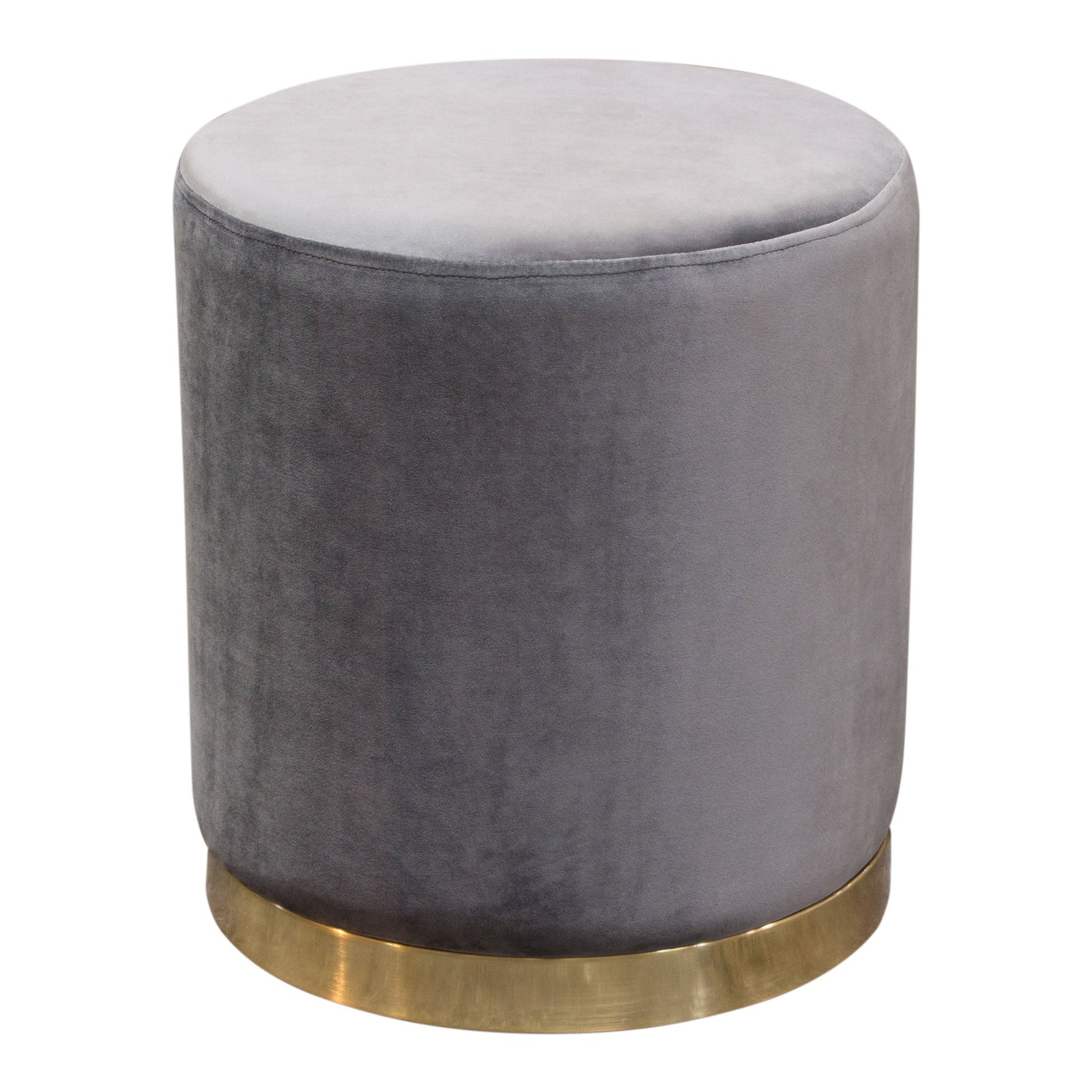 Sorbet Grey Round Accent Ottoman - Ornate Home