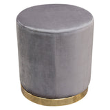 Sorbet Grey Round Accent Ottoman - Ornate Home