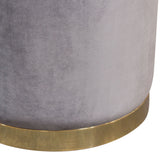 Sorbet Grey Round Accent Ottoman - Ornate Home